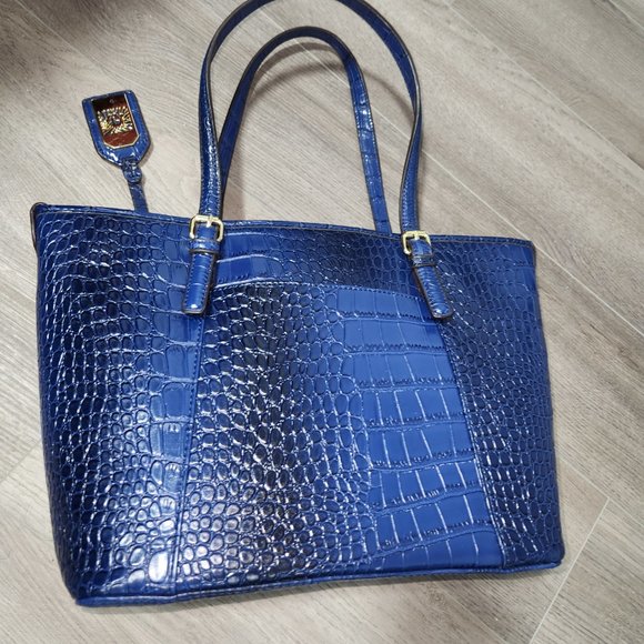 Blue Anne Klein Tote - Picture 3 of 7
